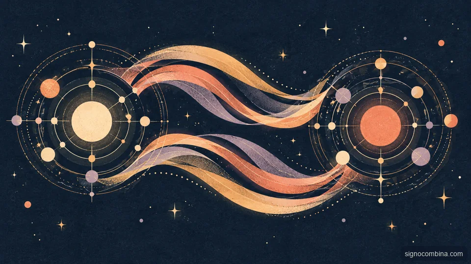 Fitas luminosas circulam nos dois sentidos entre dois astros